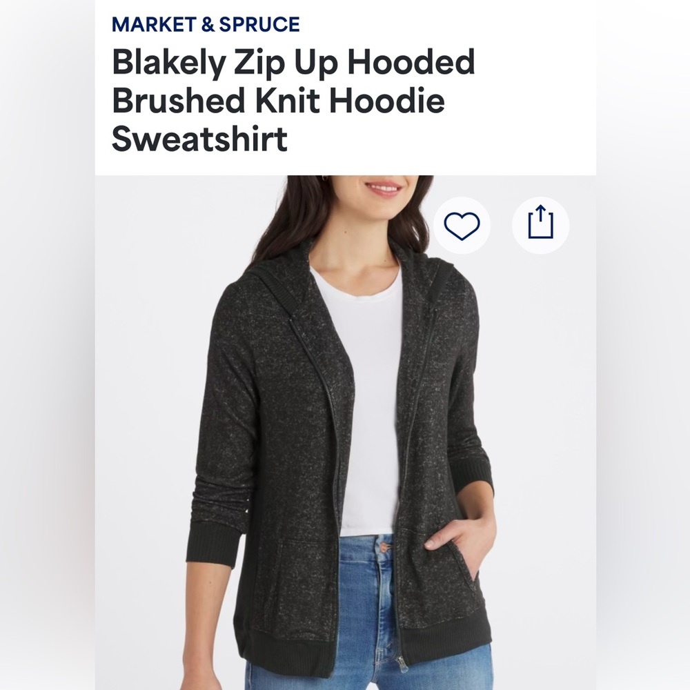 Market & Spruce Black Cardigan Sweater with Open Front